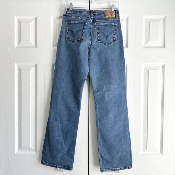 Levi's 512 Slimming Women's Jeans Size 10M Blue Stretch Mid Rise Straight Leg - Picture 3 of 11